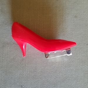 Vintage red shoe brooch pin